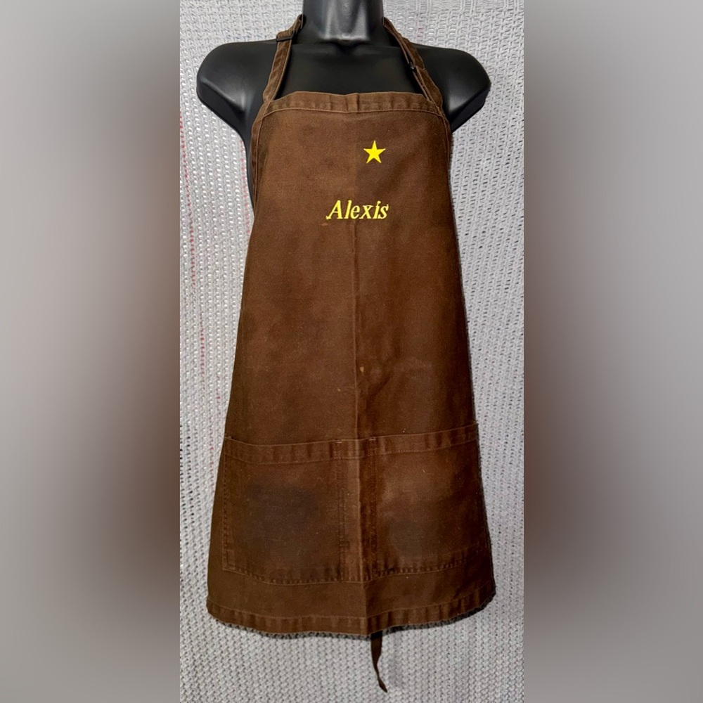 CRACKER BARREL Old Embroidered Employee Uniform Server Apron “Alexis” 1 Star